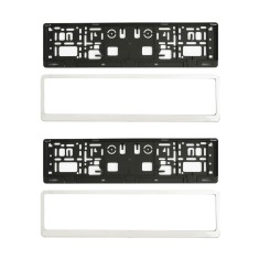 Suport Numar Inmatriculare Cromat Set