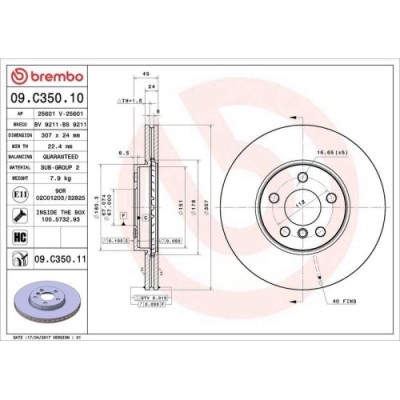 Set disc frana BMW 1 (F40) 07.19-, 2 Active Tourer (F45) 11.13-10.21, 2 Active Tourer (U06) 11.21-, 2 Active Tourer Van (F45) 11.13-10.21, 2 Gran Cou foto