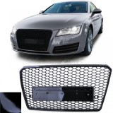 Grilaj Sport Tip fagure fara emblema Negru lucios potrivit pentru Audi A7 C7 4G 2010-2014 Performance AutoTuning