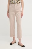 Marc Aurel pantaloni culoarea bej, drept, high waist, 1791-2309-93420