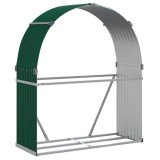 Cumpara ieftin Suport pentru busteni, verde, 120x45x140 cm, otel galvanizat