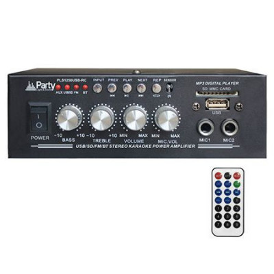 Amplificator karaoke 2x25w cu bluetooth/usb/sd/aux si telecomanda foto