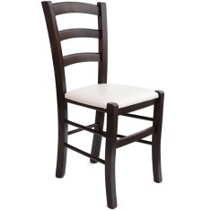 Scaun Paesana - cadru wenge - imitatie piele crem - 21834
