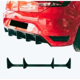 Difuzor splitter potrivit pentru bara de protectie Aero negru mat din plastic ABS / 2012-2016