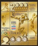 Yugoslavia 2000 Volleyball, Olympic Medal, Sydney, perf. sheet, MNH M.343, Nestampilat