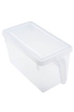 Cumpara ieftin Organizator frigider cu capac și m&acirc;ner, plastic, transparent, 31,5x15,5x16 cm