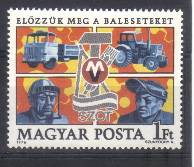 UNGARIA 1976, Securitatea muncii, Transport, MNH, serie neuzata