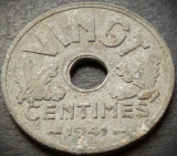 Cumpara ieftin Moneda istorica (VINGT) 20 CENTIMES - FRANTA, anul 1941 * cod 4604, Europa, Zinc
