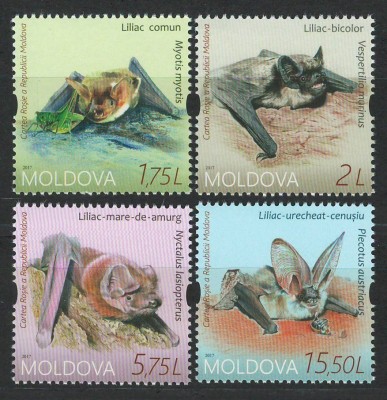 Moldova 2017 Mi 1011/14 MNH - Cartea Roșie a Republicii Moldova. Lilieci foto