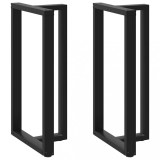 VidaXL Picioare de masă de bar &icirc;n formă de T, 2 buc., negru, 60x35x(110-111) cm, oțel