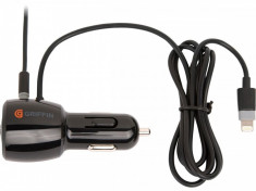 Incarcator auto si adaptor audio Aux Griffin iTrip cu cablu Apple Lightning + conector Jack to Jack 3.5, black foto