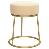 Cumpara ieftin Taburet rotund, culoarea caisei, catifea