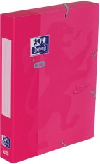 Mapa carton cu elastic Oxford School Touch A4 lățime cotor 45mm roz foto