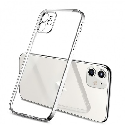 Husa TPU OEM pentru Apple iPhone 11, Imitatie Design Iphone 12, Argintie foto