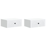 vidaXL Dulap de noapte suspendat cu sertar 2 pcs Alb 49 x 34,5 x 20 cm 898106