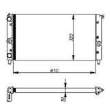 Radiator racire Fiat Duna, 10.1987-1991, Fiorino 06.1988-12.1993, Motorizare 1, 3 D 33kw; 1, 7 D 42/44kw Diesel, cutie Manuala, dimensiune 610x323x34