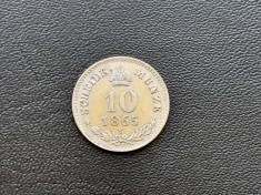 Moneda Austria Rara 10 Kreuzer 1865 Franz Joseph Veneția