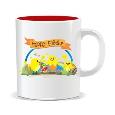 Cana personalizata pentru Paste, Happy Easter cu pui de gaina foto