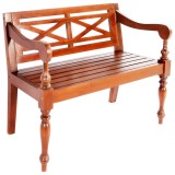 Bancă Batavia, maro &icirc;nchis, 98 cm, lemn masiv mahon