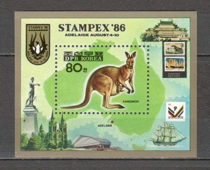 Coreea de Nord.1986 Expozitia filatelica STAMPEX-Bl. SC.118
