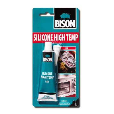 Silicon Termorezistent Bison High Temp, 60 ml, Rosu, Mastic Siliconic Rezistent la Temperatura Ridicata, pentru Diferite Suprafete, Silicon Rezistent foto