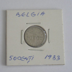 M3 C50 - Moneda foarte veche - 50 centimes - Belgia - 1933