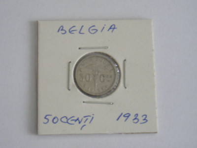 M3 C50 - Moneda foarte veche - 50 centimes - Belgia - 1933 foto