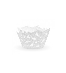 Set 6 cosulete din carton pentru briose, model fluturas