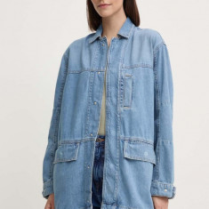Pepe Jeans geaca jeans CLARENCE femei, de tranzitie, oversize, PL402413