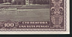 q377 UNGARIA 100 PENGO 1945 aUNC text in limba romana