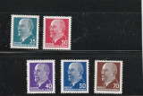 Germania DDR 1963-Walter Ernst Ulbricht,,serie 5 valori,Mi.934XxI-938XxI, Oameni, Nestampilat