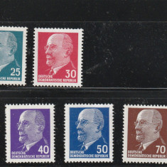 Germania DDR 1963-Walter Ernst Ulbricht,,serie 5 valori,Mi.934XxI-938XxI