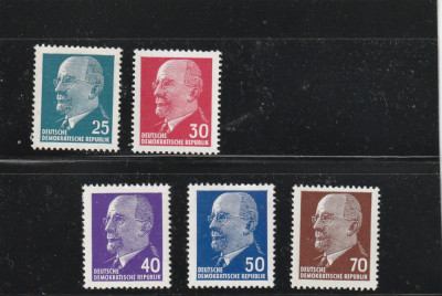 Germania DDR 1963-Walter Ernst Ulbricht,,serie 5 valori,Mi.934XxI-938XxI foto