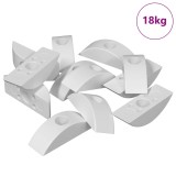 vidaXL Piuliță semilună 18 pcs Alb M6 Polipropilenă 864450
