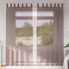 vidaXL Perdele Voile cu tablă 2 buc Maro 4102263