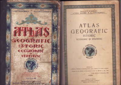 Atlas geografic,istoric,economic si statistic-Gen.Teodorescu,Prof.Constantinescu foto