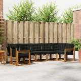 Cumpara ieftin Set de canapele de exterior 7 buc. 7-Locuri Natural si Negru