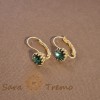 Cercei SaraTremo placati cu aur 18K, cristal zirconia albastru-marin, eleganti