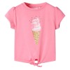 Tricou pentru copii, roz fosforescent, 128, vidaXL
