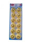 Set 12 Magneti Tabla Magnetica/Frigider, 30mm, Galbeni, ProCart - Magneti Smiley Face, Organizare Hartii