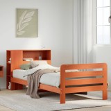 Cumpara ieftin Cadru pat fără saltea, maro ceruit, 90x190 cm, lemn masiv pin