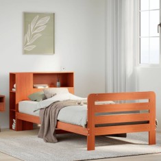 vidaXL Cadru pat fără saltea, maro ceruit, 75x190 cm, lemn masiv pin 3309910
