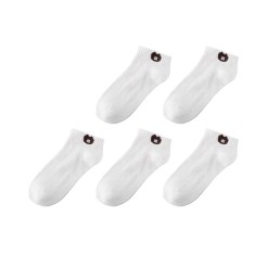 Set 5 perechi de sosete pentru dama, SS125, Alb, marime universala (35-39)