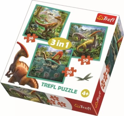 Puzzle Trefl 3in1 Lumea Extraordinara A Dinozaurilor foto