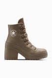 Converse cizme de piele Chuck 70 De Luxe Heel culoarea maro, cu toc drept, izolare usoara, A13064C
