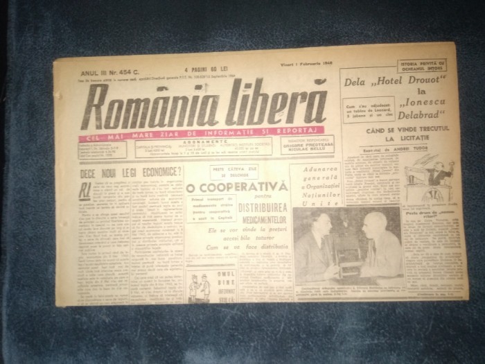 ZIAR ROMANIA LIBERA 1 FEBRUARIE 1946