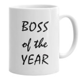 Cana alba personalizata "Boss of the year", INOVATIX&reg;. 330ml