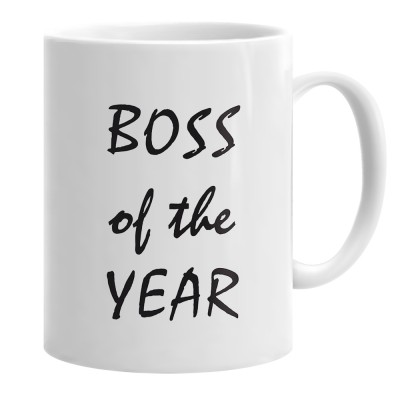 Cana alba personalizata &amp;quot;Boss of the year&amp;quot;, INOVATIX&amp;reg;. 330ml foto