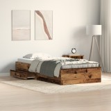 vidaXL Cadru de pat din lemn vechi 90x200 cm Lemn prelucrat
