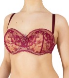 Sutien Balconette &icirc;n Culoare Bordo cu Bretele Detașabile S106 - 80B